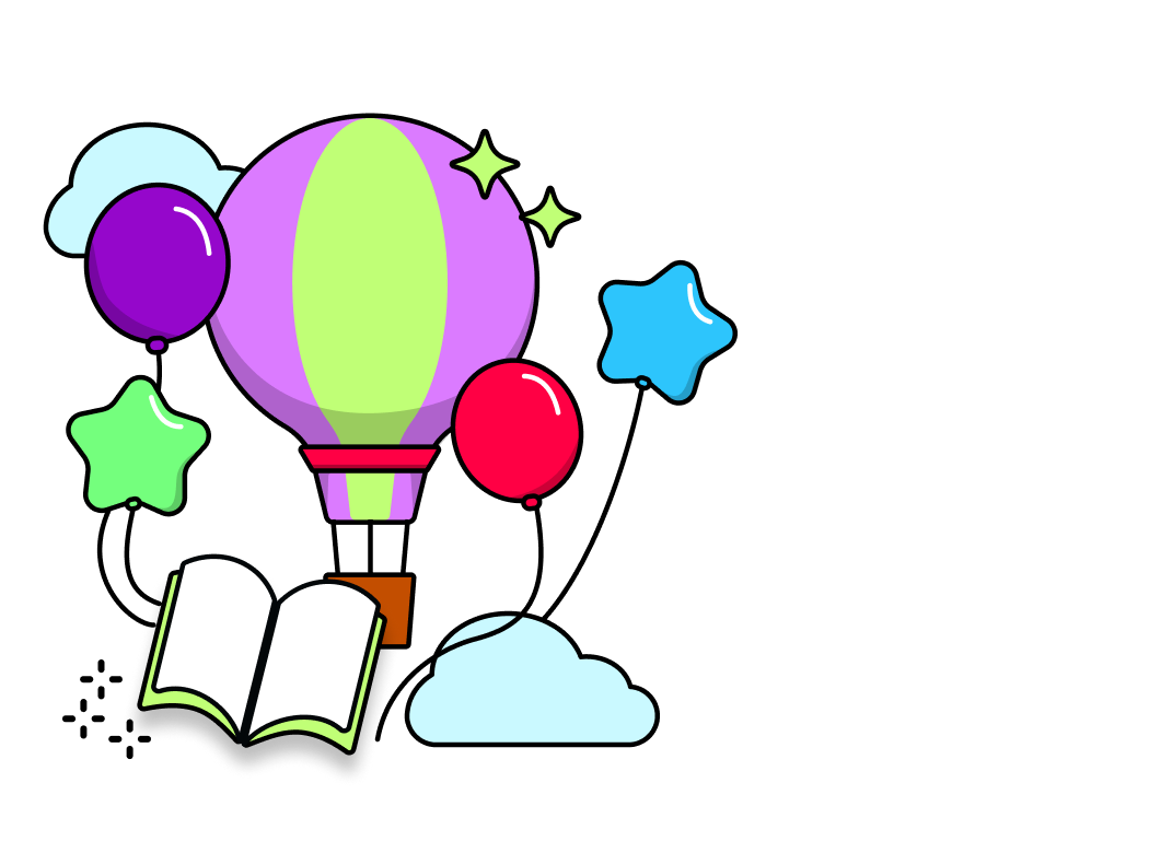 balloons with book