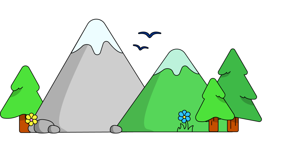 cartoon mountains